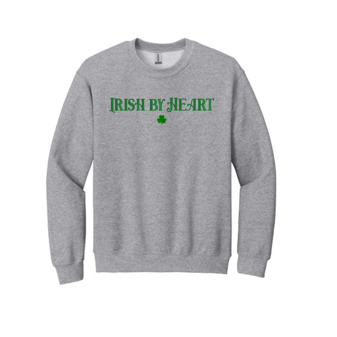 Embroidered Irish By Heart Sweatshirt  | St Patrick's Day Crewneck | Fun Irish Sweater | St Patty's Day Top