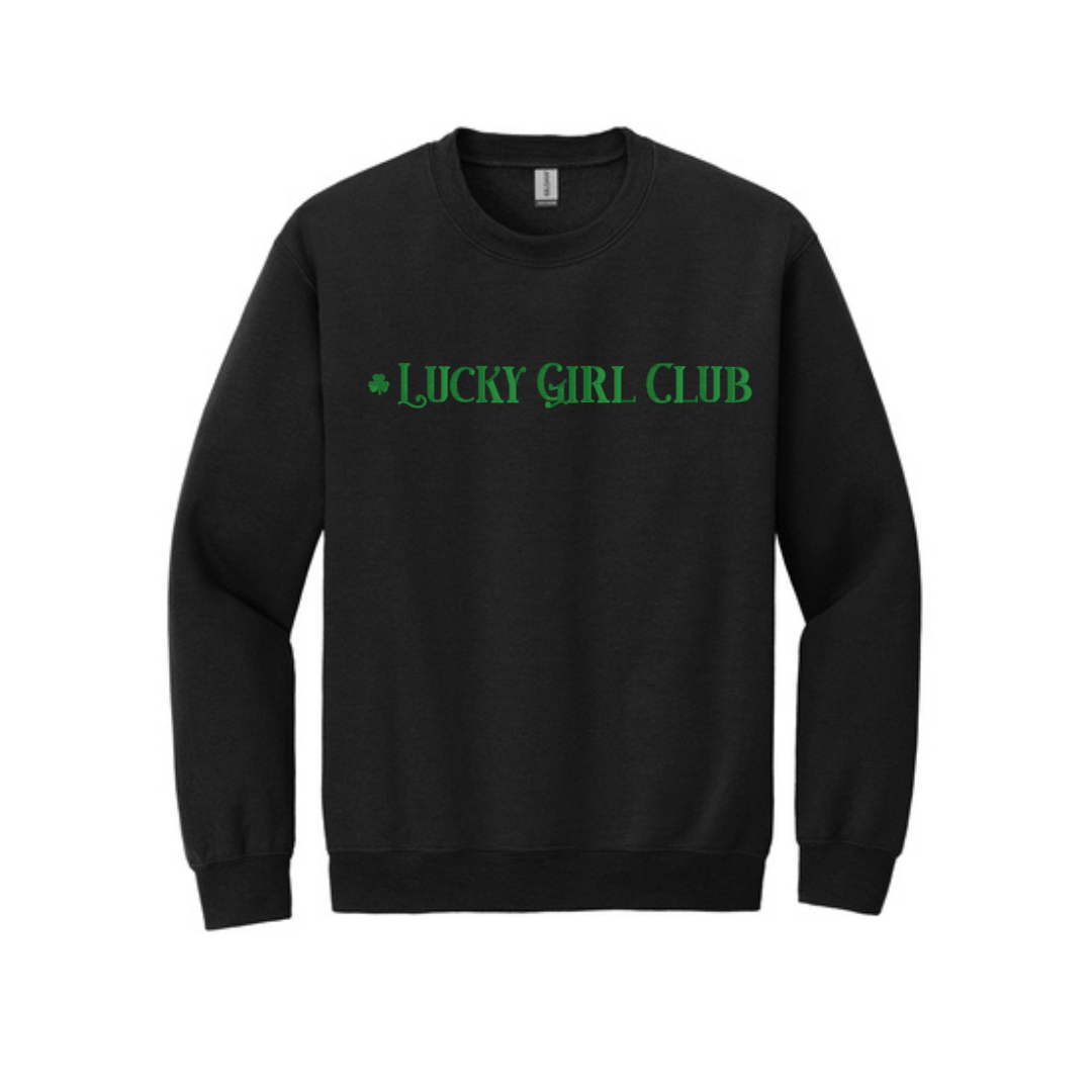 Embroidered Lucky Girl Club Sweatshirt | St Patrick's Day Crewneck