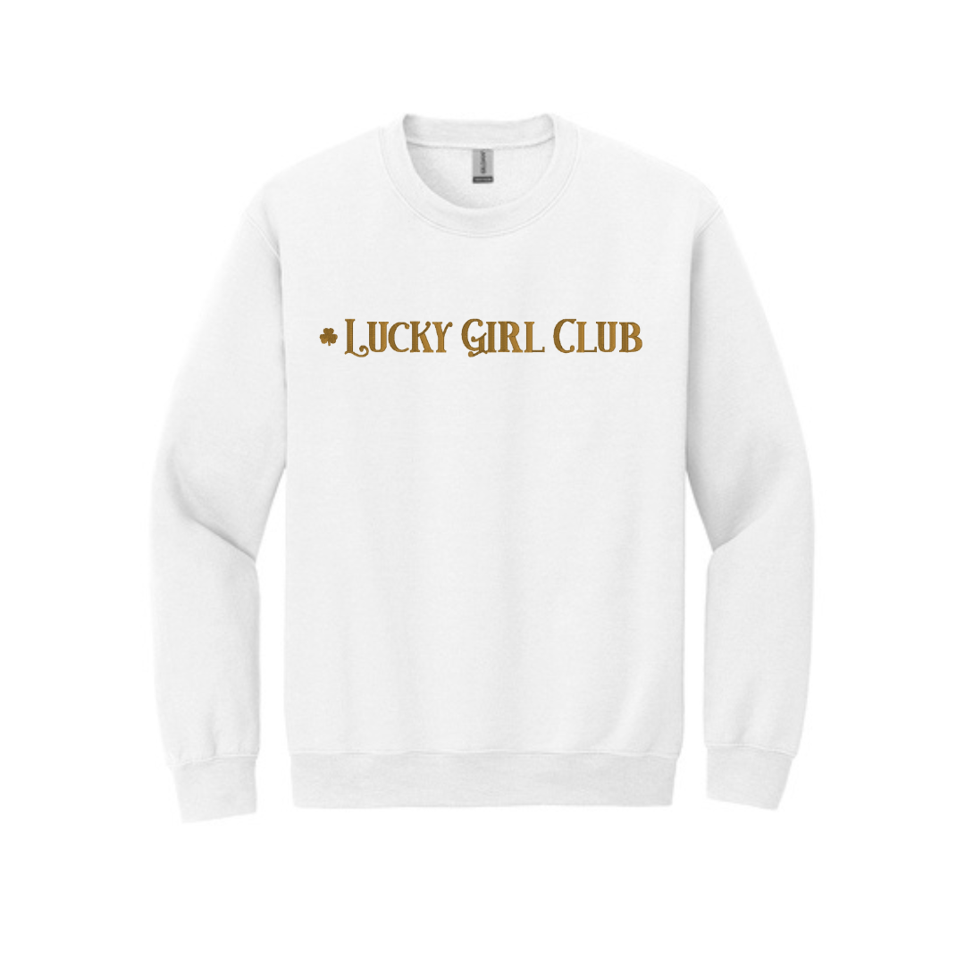 Embroidered Lucky Girl Club Sweatshirt | St Patrick's Day Crewneck