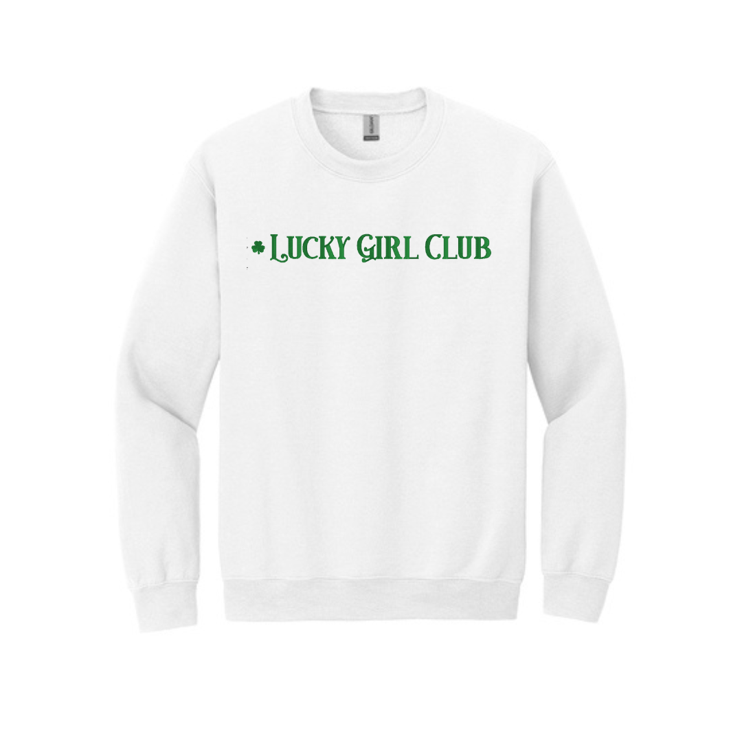 Embroidered Lucky Girl Club Sweatshirt | St Patrick's Day Crewneck