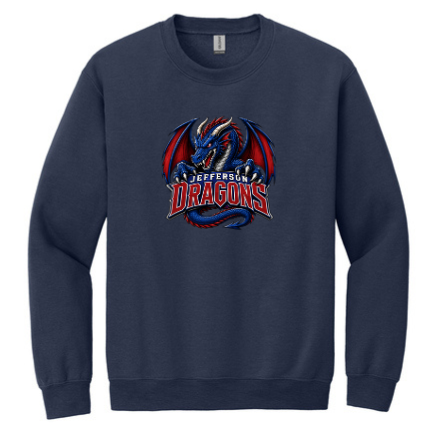 Sweatshirt with Fierce, Fighting Jefferson Dragon - DTF Print