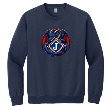 Sweatshirt with Fierce Dragon Protecting the Jefferson logo - DTF Print