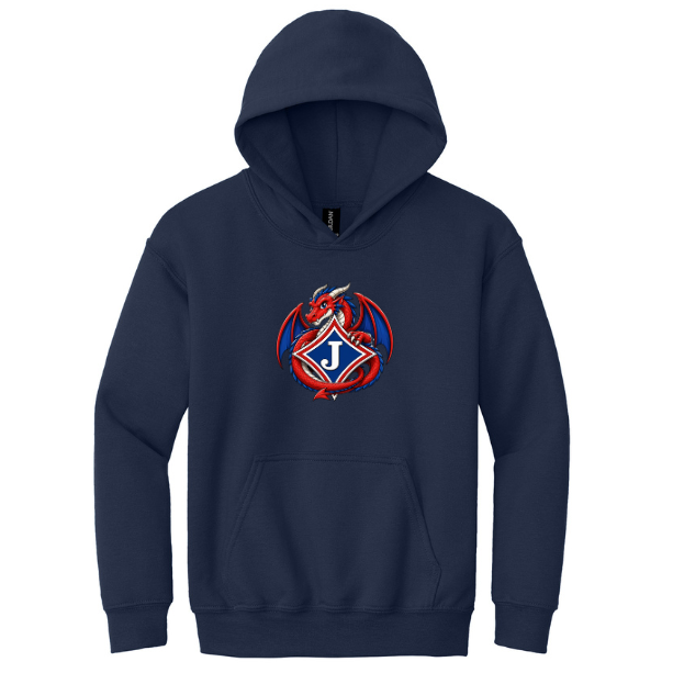 Youth Sweatshirt with Teen Dragon and Jefferson Logo - DTF Print