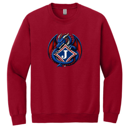 Sweatshirt with Fierce Dragon Protecting the Jefferson logo - DTF Print