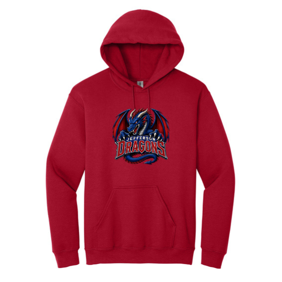 Sweatshirt with Fierce, Fighting Jefferson Dragon - DTF Print