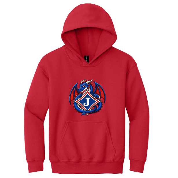 Youth Sweatshirt with Teen Dragon and Jefferson Logo - DTF Print