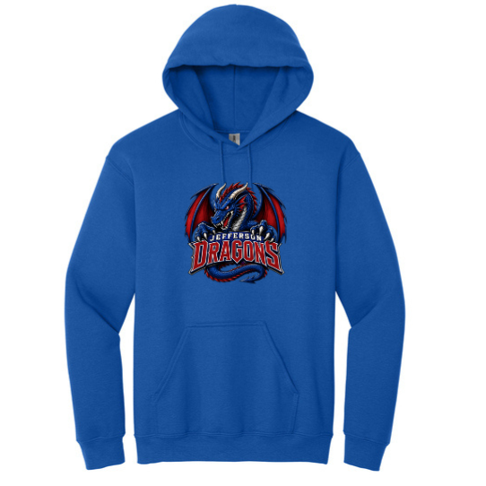 Sweatshirt with Fierce, Fighting Jefferson Dragon - DTF Print