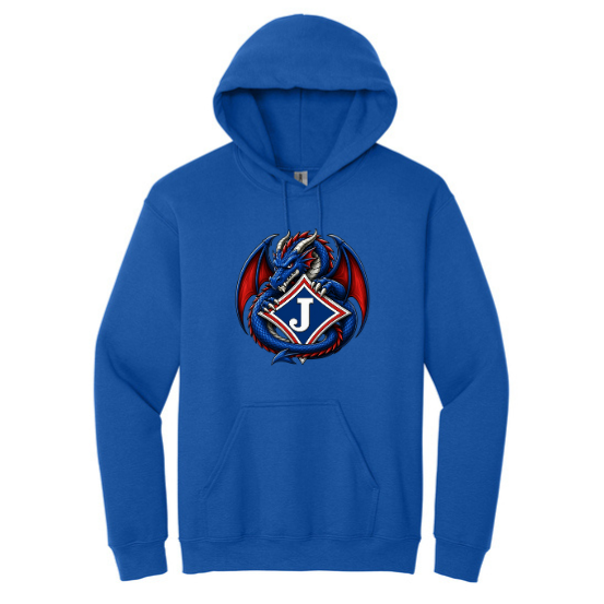 Sweatshirt with Fierce Dragon Protecting the Jefferson logo - DTF Print