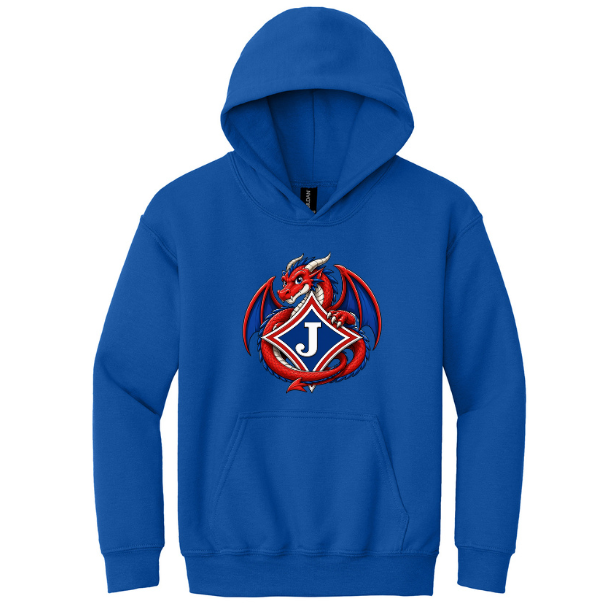 Youth Sweatshirt with Teen Dragon and Jefferson Logo - DTF Print