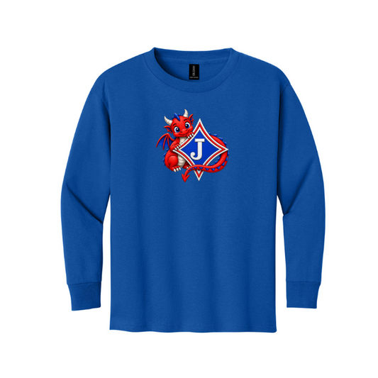 Youth Long Sleeve T-shirts with various Cute Dragon DTF Print Options