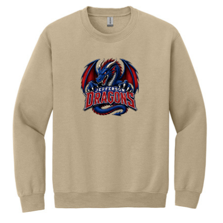 Sweatshirt with Fierce, Fighting Jefferson Dragon - DTF Print