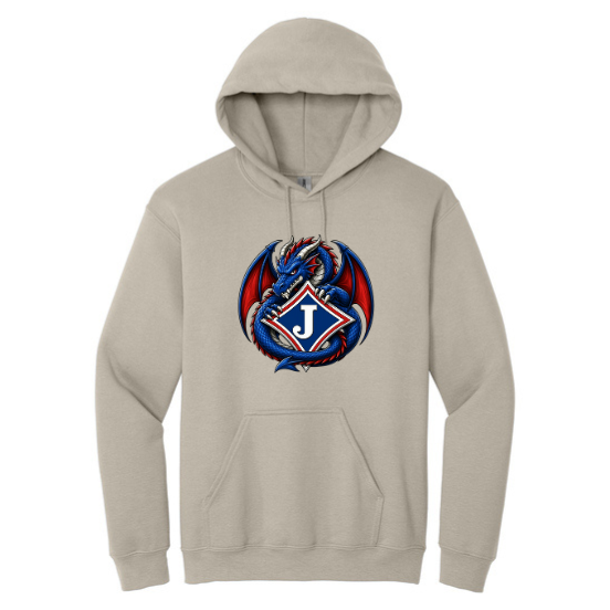 Sweatshirt with Fierce Dragon Protecting the Jefferson logo - DTF Print