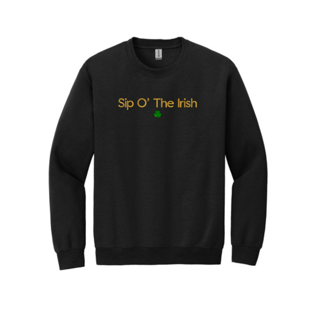 Embroidered Sip O the Irish  Sweatshirt  | St Patrick's Day Crewneck | Fun Irish Sweater | St Patty's Day Top