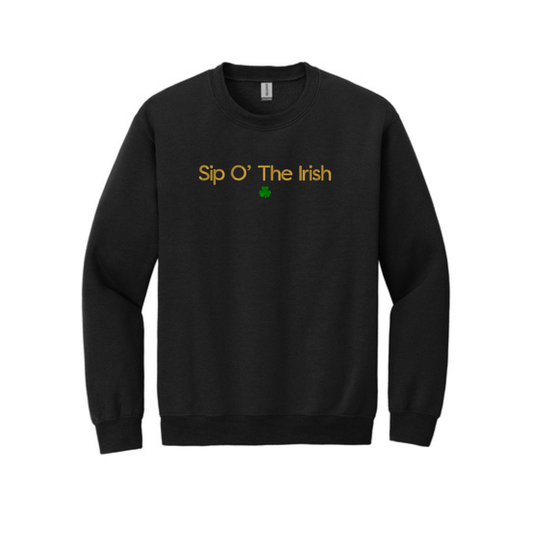 Embroidered Sip O the Irish  Sweatshirt  | St Patrick's Day Crewneck | Fun Irish Sweater | St Patty's Day Top