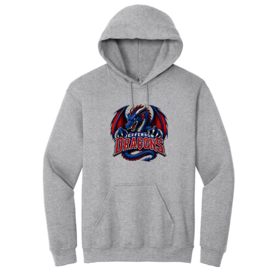 Sweatshirt with Fierce, Fighting Jefferson Dragon - DTF Print