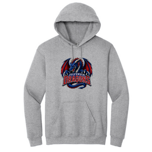 Sweatshirt with Fierce, Fighting Jefferson Dragon - DTF Print