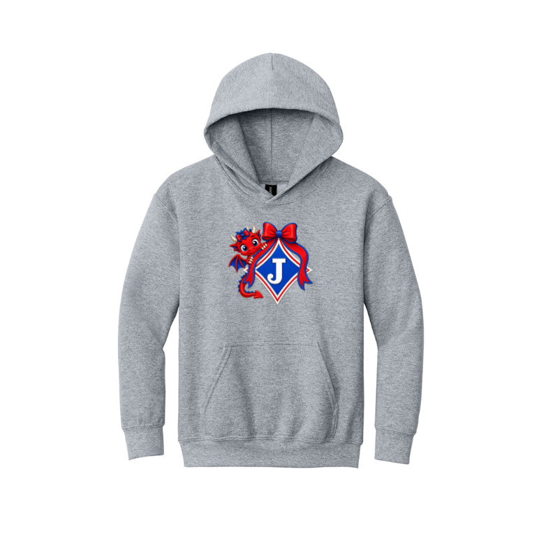 Youth Sweatshirt with Cute Girl Dragon with Bow and Bow Logo - DTF Print