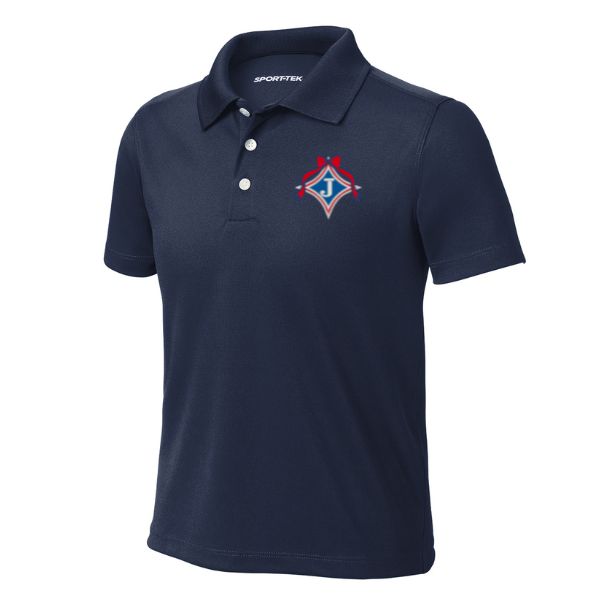 Youth Short Sleeve Moisture Wicking Polo with plain or bow school logo