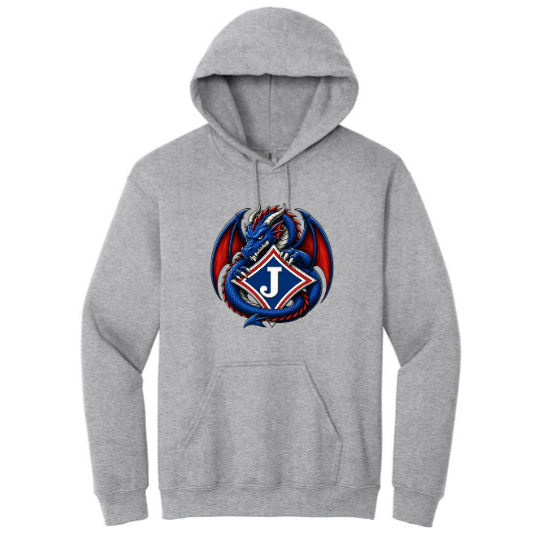 Sweatshirt with Fierce Dragon Protecting the Jefferson logo - DTF Print