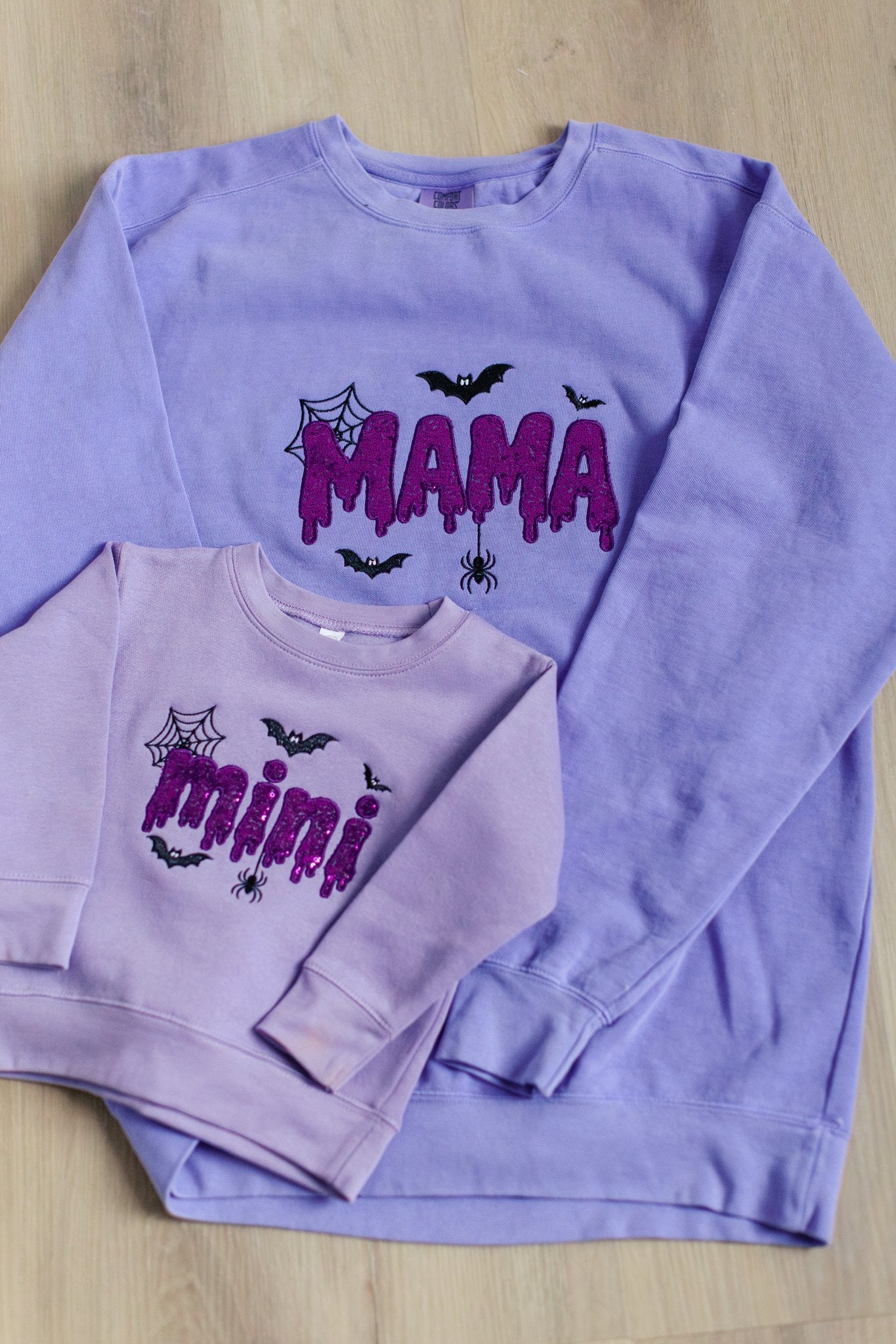 Mama and Mini Embroidered Halloween Sweatshirt Set| Fall Season Top | Embroidered Halloween Shirt