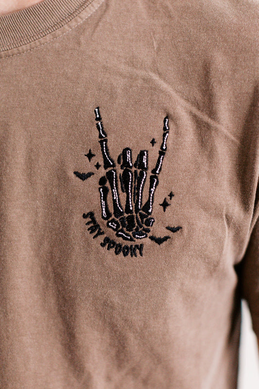 Stay Spooky Halloween Shirt | Fall Season Top | Embroidered Halloween Shirt