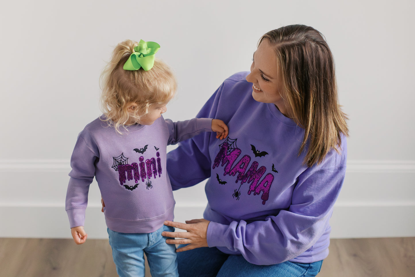 Mama and Mini Embroidered Halloween Sweatshirt Set| Fall Season Top | Embroidered Halloween Shirt