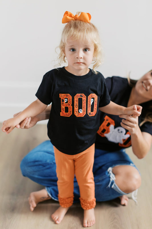 Embroidered Toddler Boo Applique | Boo Ghosts Embroidered Toddler Shirt |Spooky Season Top