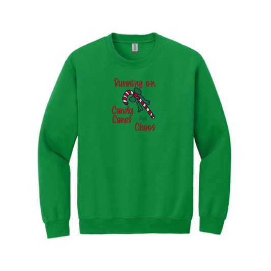 Running on Candy Canes and Chaos  -  Crewneck Sweatshirt