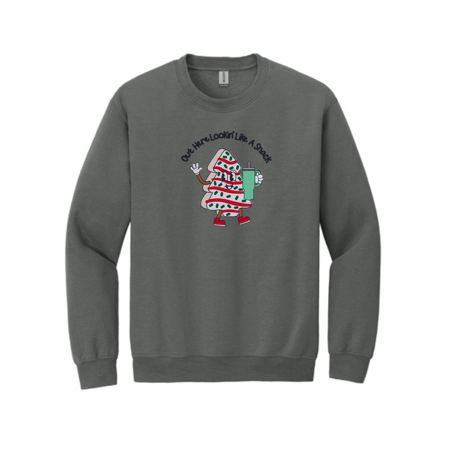 Christmas Tree Cake Lookin' Like a Snack  -  Crewneck Sweatshirt