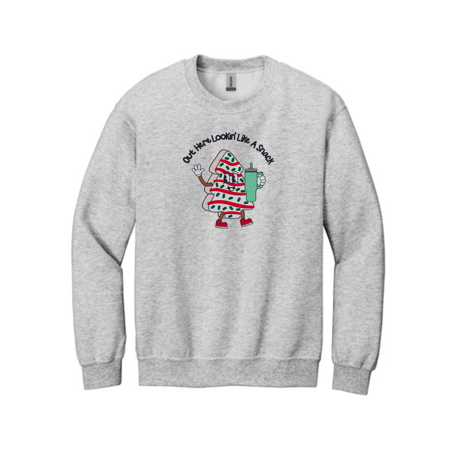 Christmas Tree Cake Lookin' Like a Snack  -  Crewneck Sweatshirt