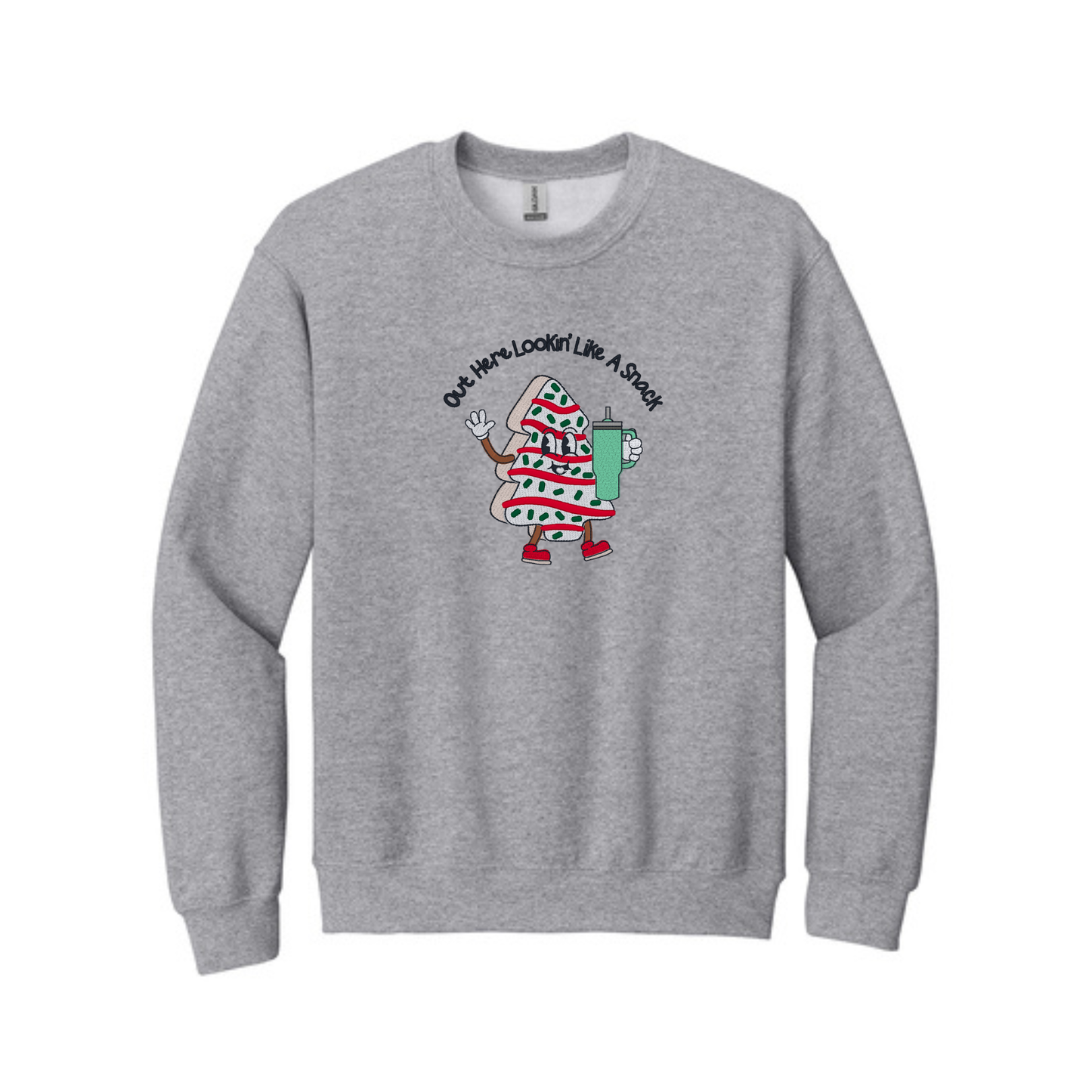 Christmas Tree Cake Lookin' Like a Snack  -  Crewneck Sweatshirt