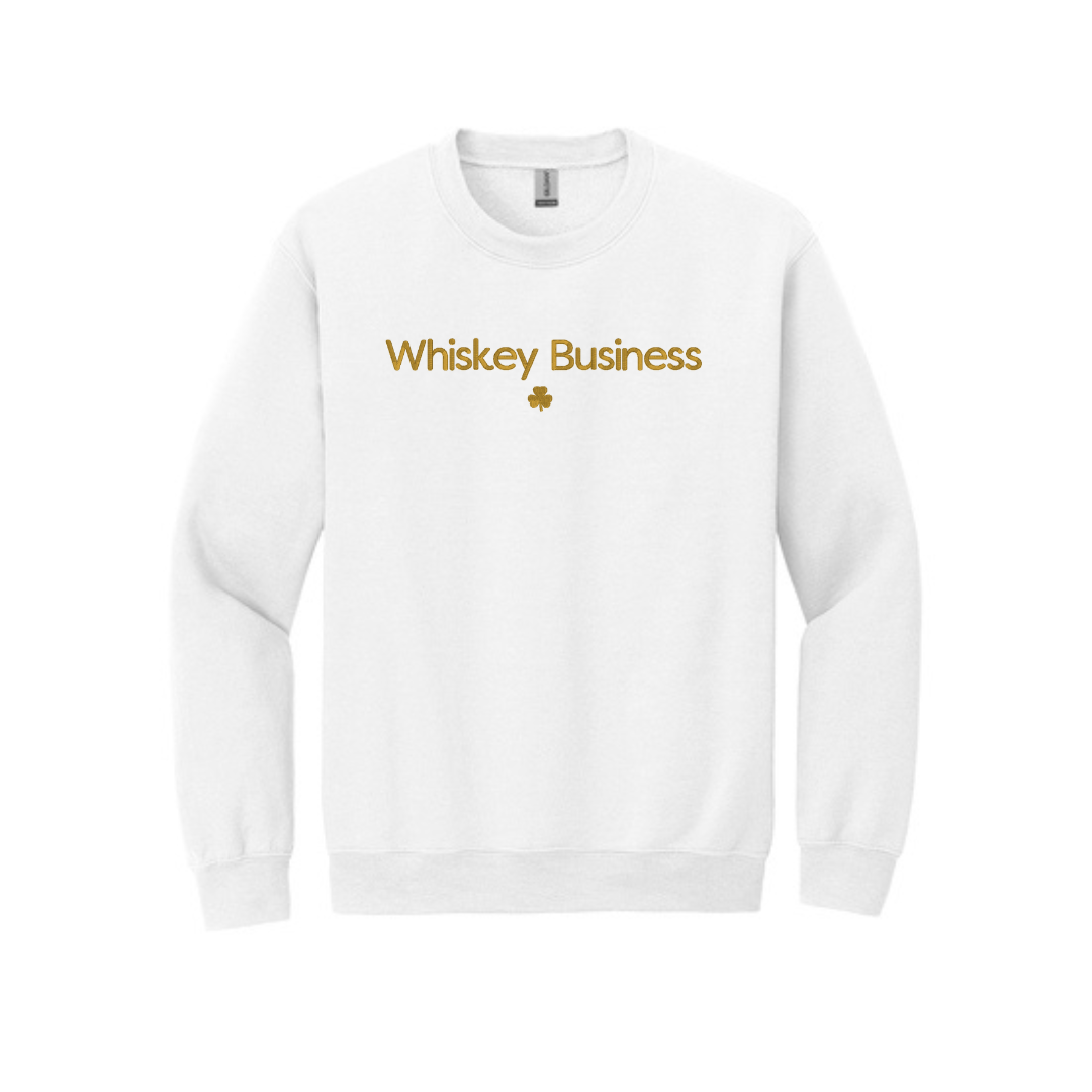 Embroidered Whiskey Business Sweatshirt | St Patrick's Day Crewneck | Fun Irish Sweater