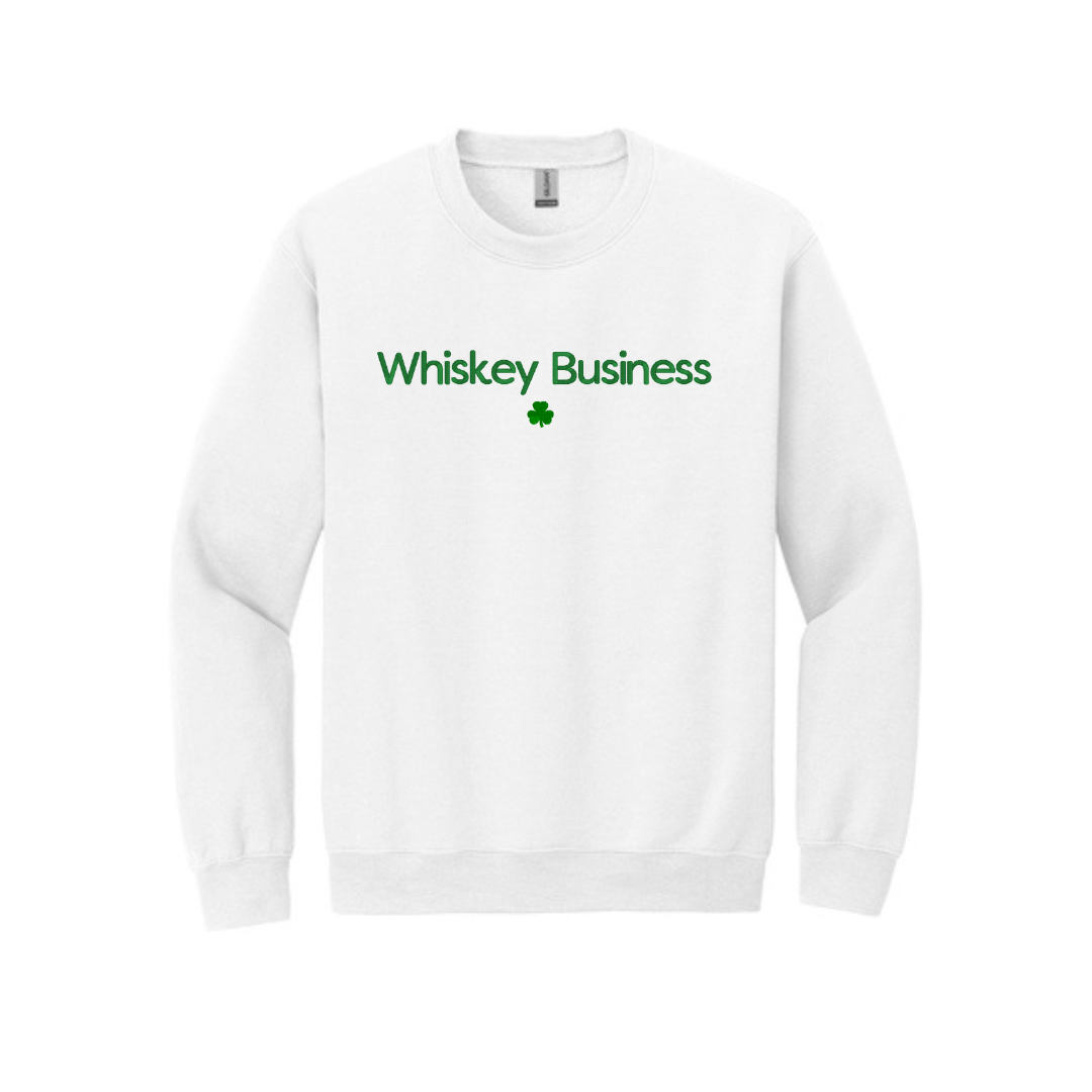 Embroidered Whiskey Business Sweatshirt | St Patrick's Day Crewneck | Fun Irish Sweater