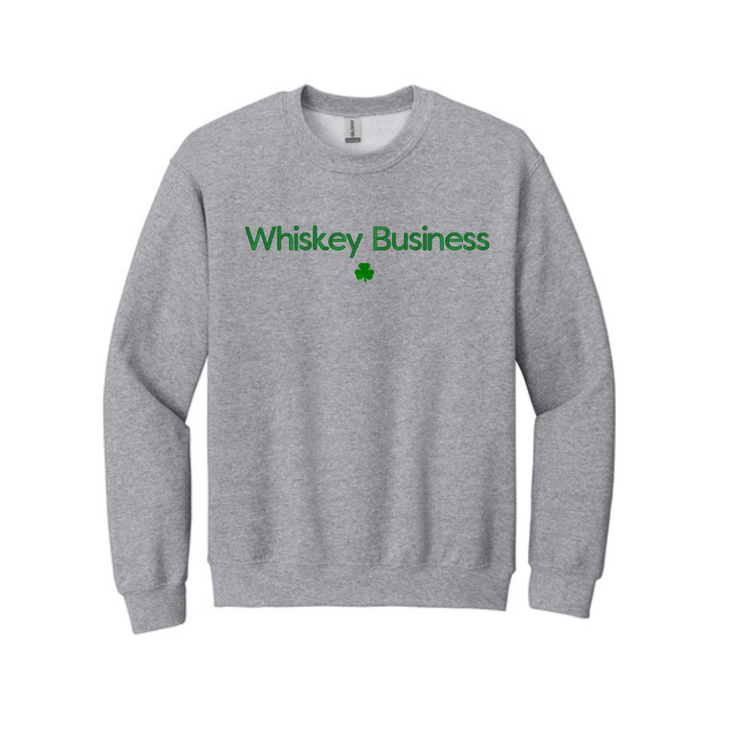 Embroidered Whiskey Business Sweatshirt | St Patrick's Day Crewneck | Fun Irish Sweater