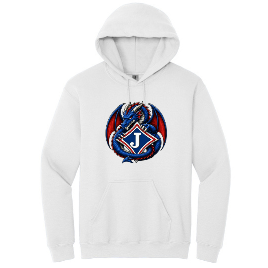 Sweatshirt with Fierce Dragon Protecting the Jefferson logo - DTF Print