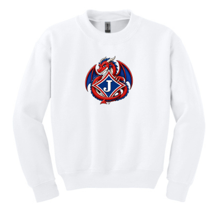 Youth Sweatshirt with Teen Dragon and Jefferson Logo - DTF Print
