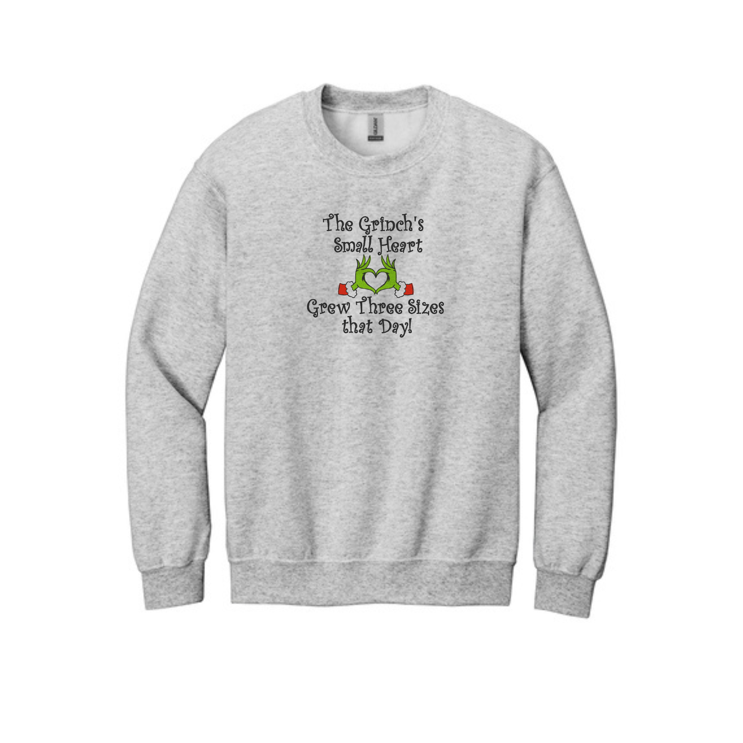 Grinch's Heart Grew Tree Sizes -  Crewneck Sweatshirt