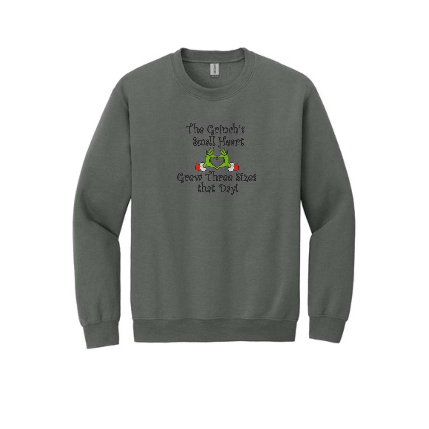 Grinch's Heart Grew Tree Sizes -  Crewneck Sweatshirt