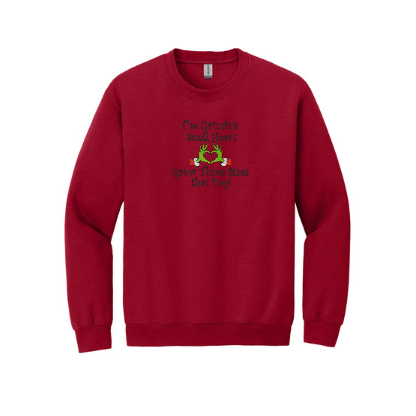 Grinch's Heart Grew Tree Sizes -  Crewneck Sweatshirt