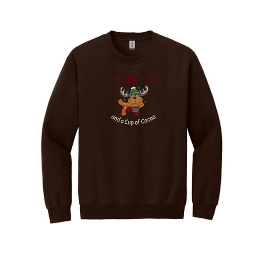 Happy HO HO HO and a Cup of Cocoa -  Crewneck Sweatshirt