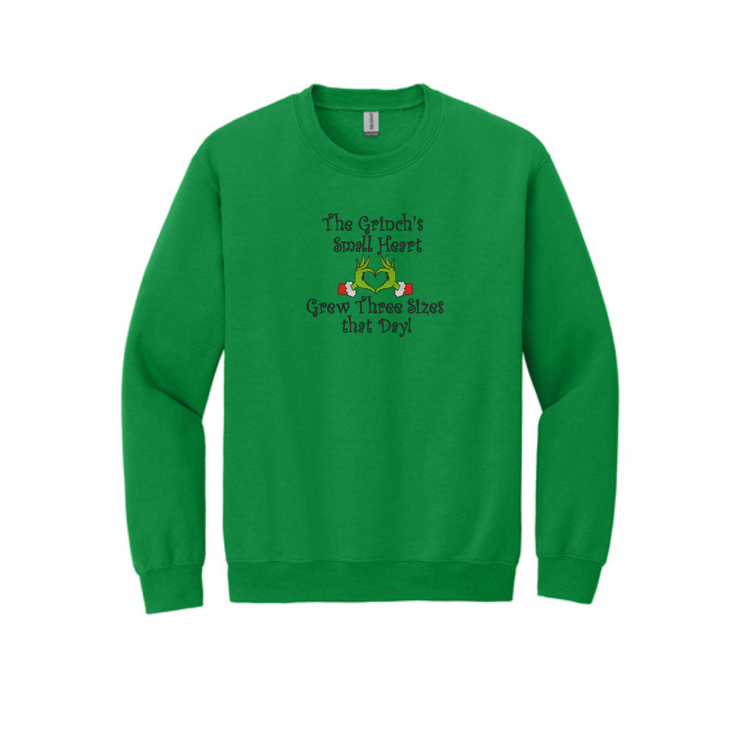 Grinch's Heart Grew Tree Sizes -  Crewneck Sweatshirt
