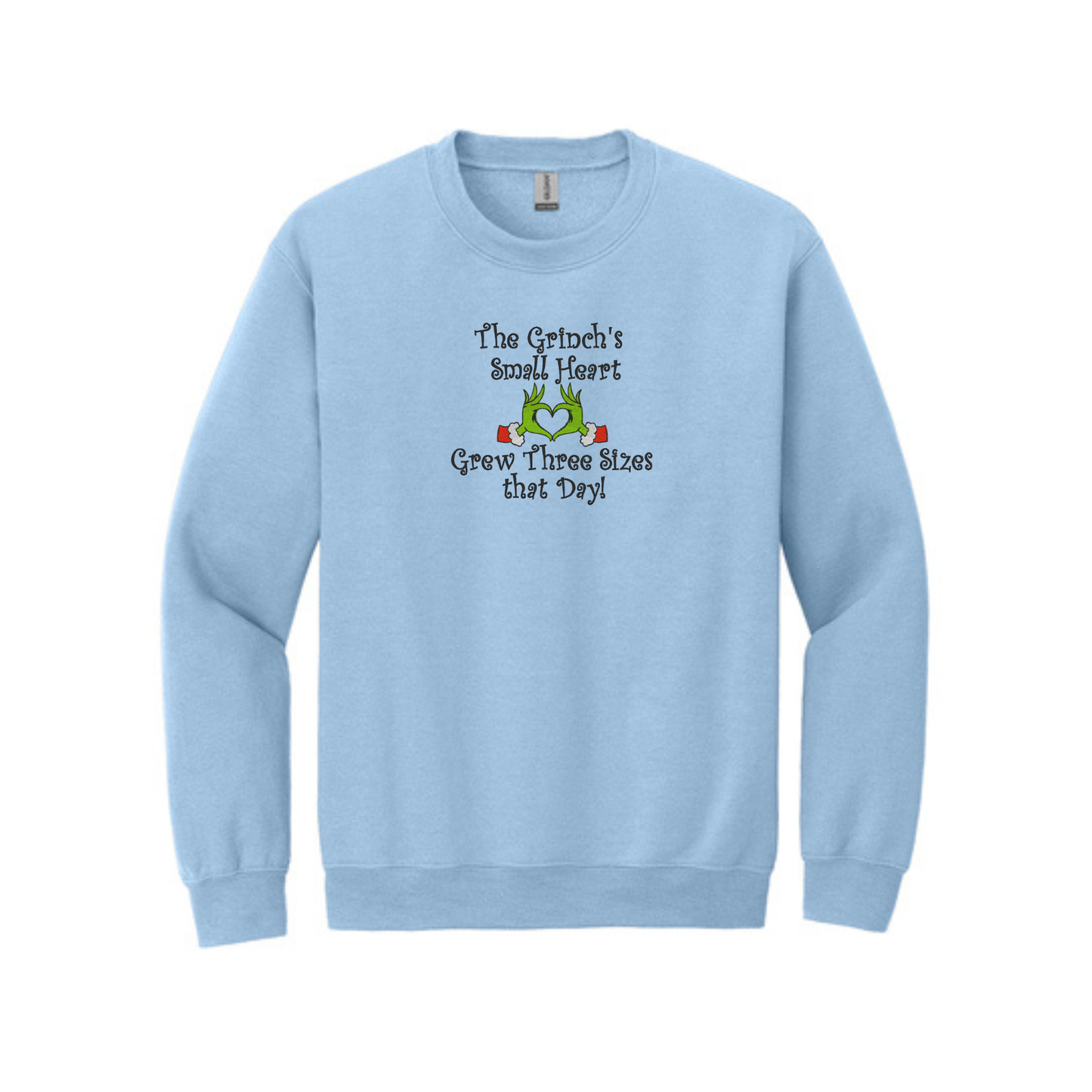 Grinch's Heart Grew Tree Sizes -  Crewneck Sweatshirt