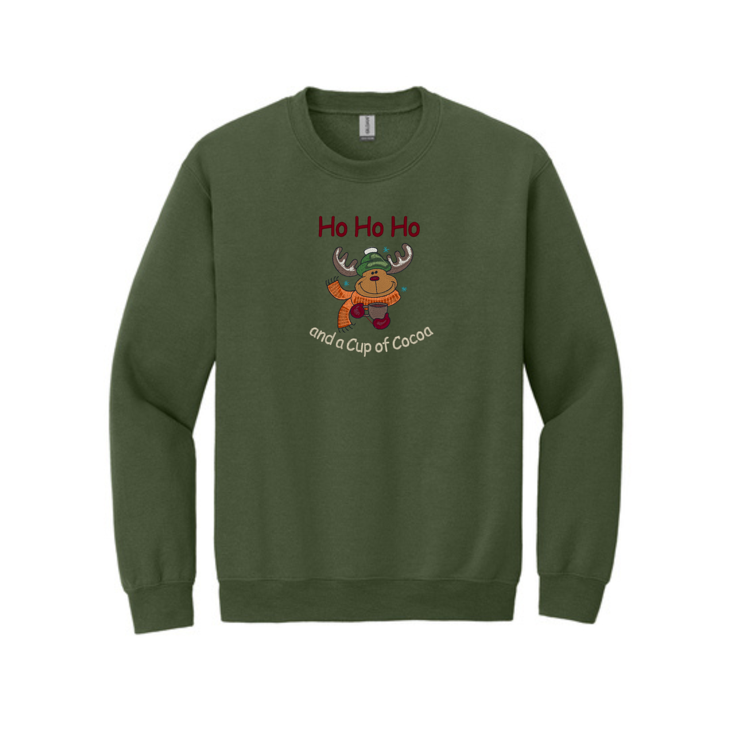 Happy HO HO HO and a Cup of Cocoa -  Crewneck Sweatshirt