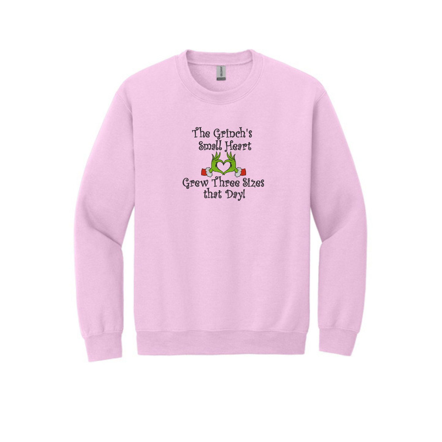Grinch's Heart Grew Tree Sizes -  Crewneck Sweatshirt