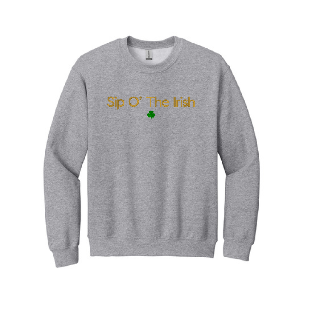 Embroidered Sip O the Irish  Sweatshirt  | St Patrick's Day Crewneck | Fun Irish Sweater | St Patty's Day Top