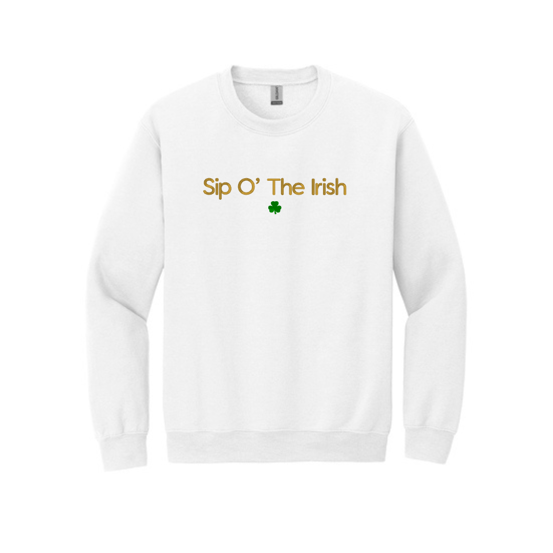 Embroidered Sip O the Irish  Sweatshirt  | St Patrick's Day Crewneck | Fun Irish Sweater | St Patty's Day Top