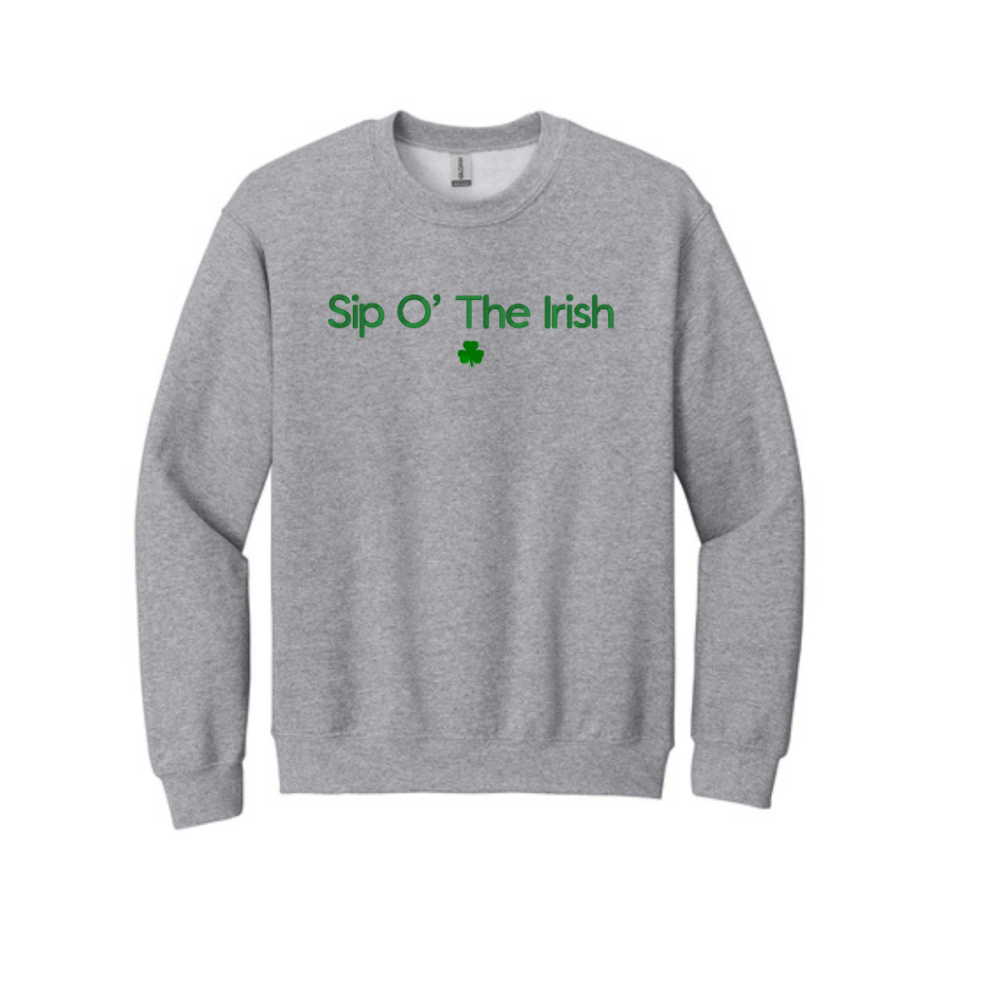 Embroidered Sip O the Irish  Sweatshirt  | St Patrick's Day Crewneck | Fun Irish Sweater | St Patty's Day Top