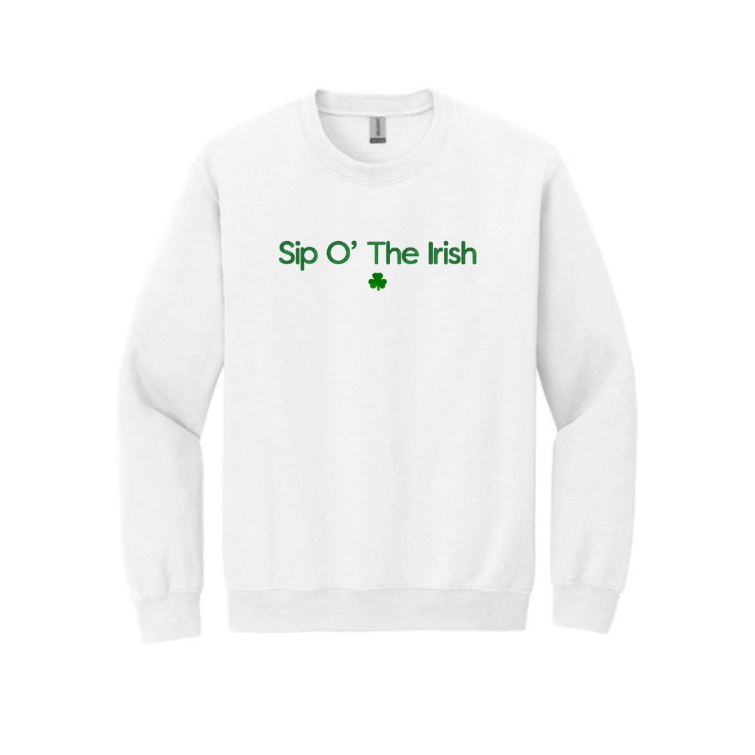 Embroidered Sip O the Irish  Sweatshirt  | St Patrick's Day Crewneck | Fun Irish Sweater | St Patty's Day Top