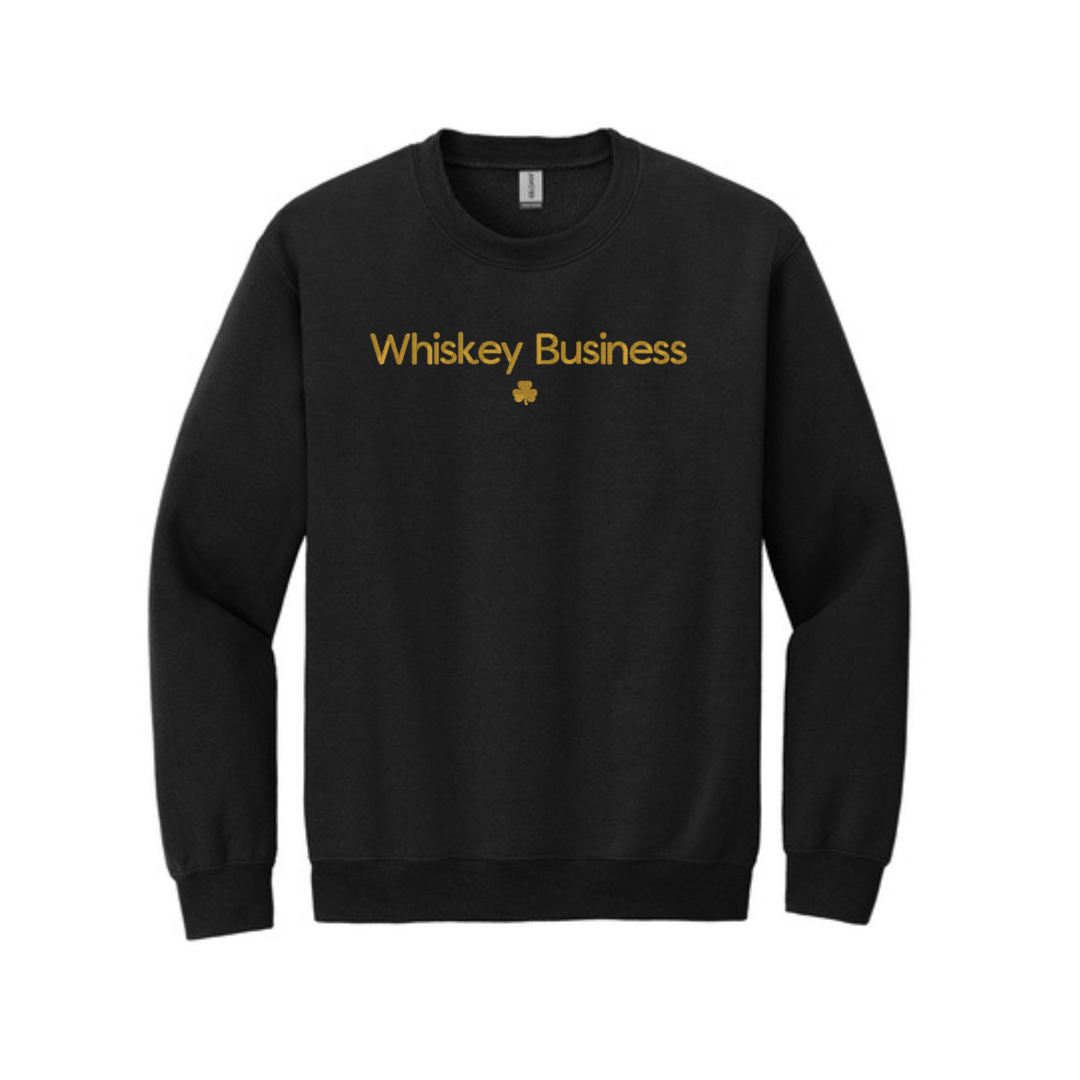 Embroidered Whiskey Business Sweatshirt | St Patrick's Day Crewneck | Fun Irish Sweater