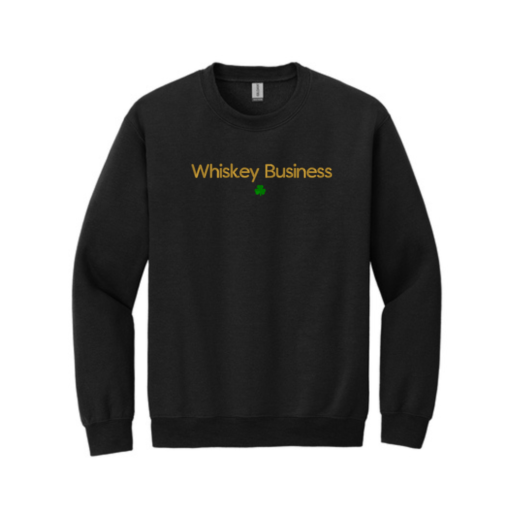 Embroidered Whiskey Business Sweatshirt | St Patrick's Day Crewneck | Fun Irish Sweater